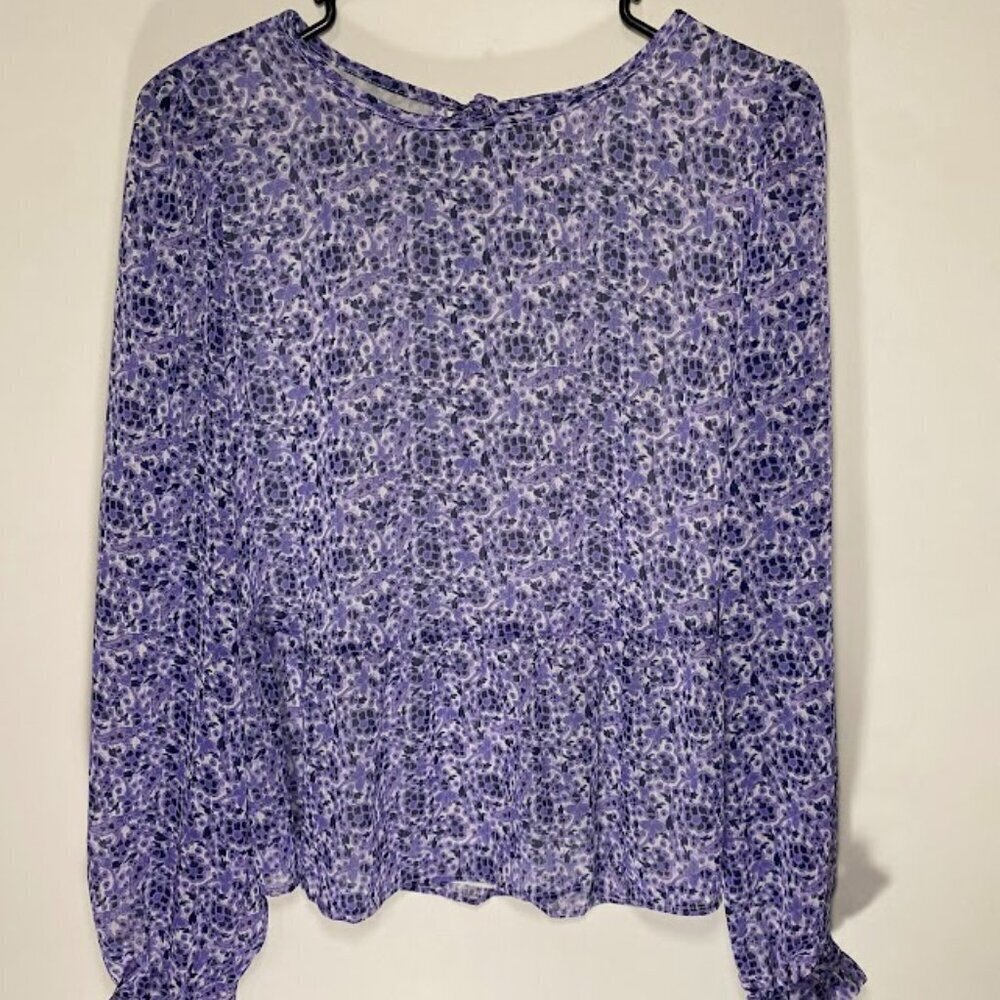 Loft Vine Peplum Tie Back Blouse